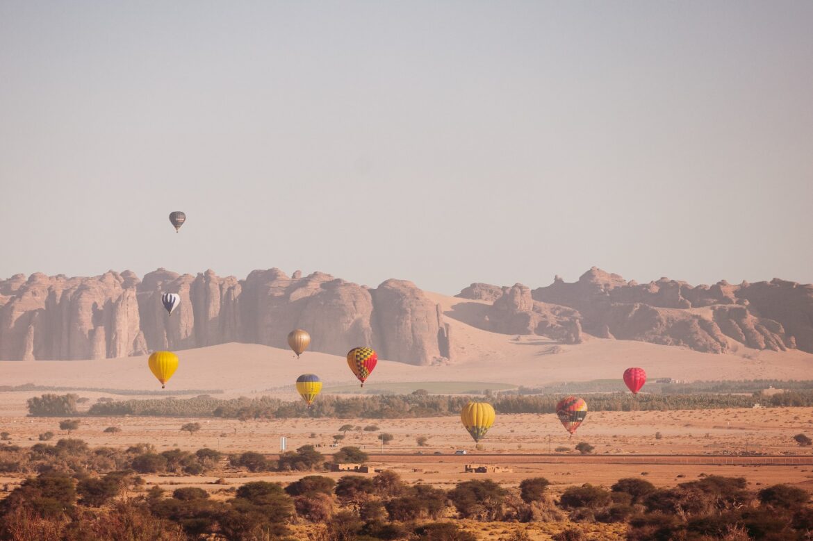 Discover AlUla’s extraordinary landscapes from above with year-round hot air balloon flights